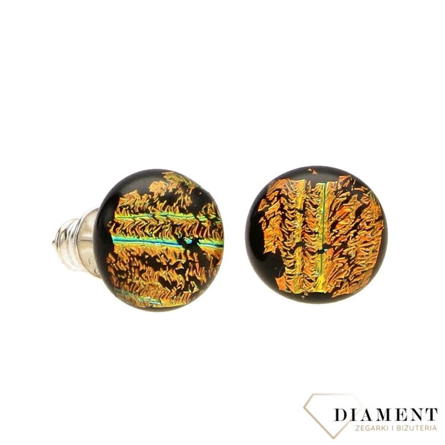 Kolczyki srebrne szkło weneckie pomarańczowe Murano 26.jpg